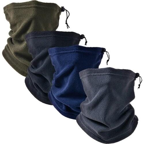 Adjustable Polar Fleece Neck Warmer Windproof Winter Warm Neck Gaiter Face Mask Scarf for Cycling Fishing Skating Skiing