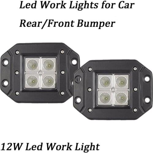 ECAHAYAKU 12W LED Work Pod Light spot 12V 24V 4x4 accessories off road Driving auto Headlight for SUV ATV Boat 4WD truck Tractor