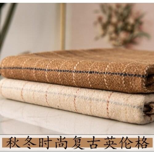 50cm*150cm/Piece,Thickened British Style Plaid Fabric, Woollen Imitation Cashmere Coat, Woolen Cloth, DIY Handmade Material
