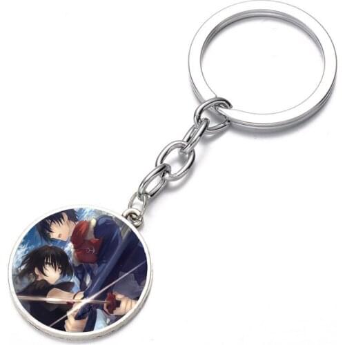 Japan anime Akame ga KILL! Keychain Glass Dome Key Chain Bag Charm necklace Holder Kids boy girl Keyring Gift
