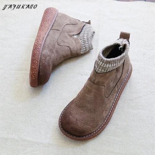 Mori Literary Retro Thick Bottom Ankle Boots Japanese Big Head Doll Shoes 2021 Winter New Martin Boot Harajuku Style Short Boot