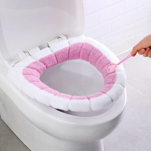 Winter Warm Soft Washable Toilet Seat Cover Household Bathroom Winter Waterproof Toilet Mat Seat Portable Toilet Accessories
