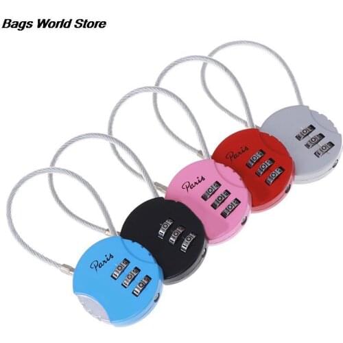 1Pc 3 Dial Digit Password Combination Padlock Suitcase Luggage Metal Code Lock Mini Coded Keyed Anti-Theft Locks Bag Accessories