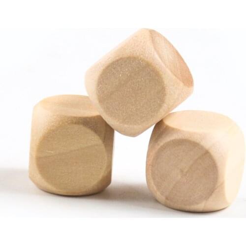 10PCS 6 Sided Blank Wood Dice Party Family DIY Games Printing Engraving Kid Toys Crafts Game Accessories 15mm Hot Sale 2020