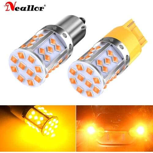 2X P21W led 1156 T20 W21/5W 7443 P21/5W 1200LM W21W Car Bulb 7440 BA15S BAU15S PY21W Auto LED Brake Light Turn Signal Diode Lamp