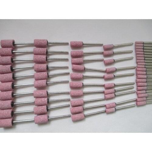 60pc/lot Chain Saw Sharpening Stone 3mm Shank 4-12mm Head Dia Grinding Stone Round Tip
