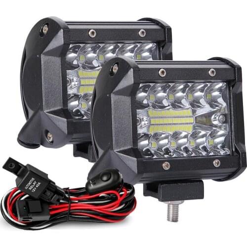 60W 4INCH 20LED Waterproof Work Light LED Light Bars Spot Flood Beam for Work Driving Offroad Boat Car Tractor Truck 12V 24V