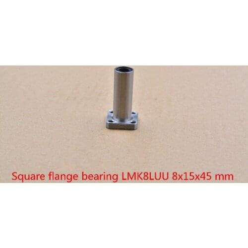 8mmx15mmx45mm LMK8LUU square flange long linear ball bearing for 8mm rod round shaft cnc 1pcs