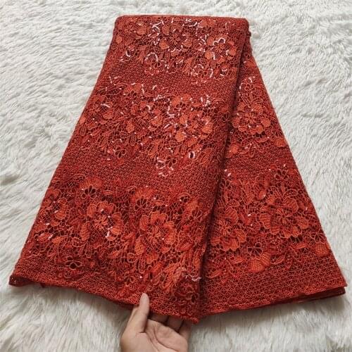 African Cord Lace Fabric Water Soluble Dress Lace Sequins High Quality Nigerian Guipure Lace Fabric For Wedding Party jlo46
