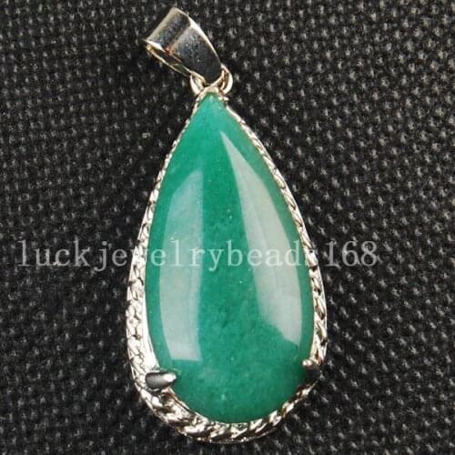 Free Shipping Women Fashion Jewelry 18x35mm Aventurine Teardrop Pendant Bead 1pcs C3211