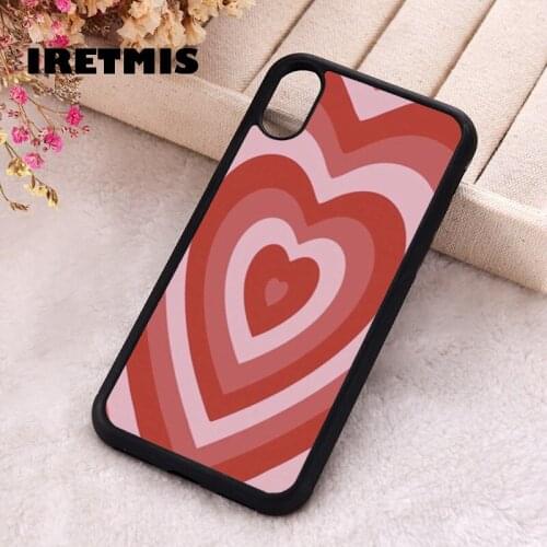 Iretmis 5 5S SE 2020 Phone Cover Case for iPhone 6 6S 7 8 Plus X Xs XR 11 12 Mini Pro Max Silicone TPU Heart red