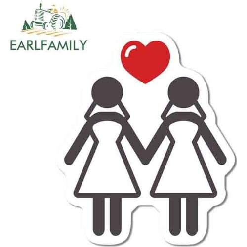EARLFAMILY 13cm x 12cm Car Sticker Lesbian Gay Marriage Vinyl Sticker Car Bike Laptop Decal Wedding Gift Waterproof Car Styling