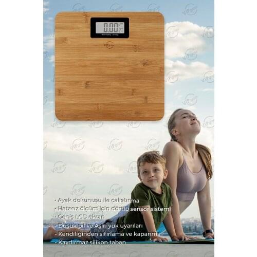 Electronic weighing weight meter scale Bamboo Wood Pattern Digital Glass Weighing scales Tf 1065
