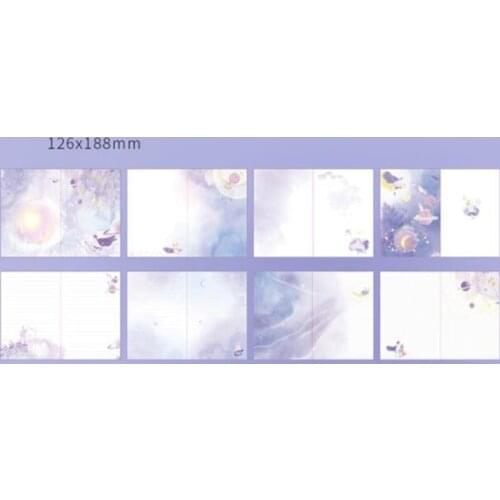 K92C Fairy Tale Notebook with Stickers Tape Hand Book Set Gifts Box Pink Purple Girl Diary Student School Stationery Presents