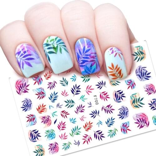 Maple Leaf Branch adhesive 3d nail sticker foil nails art decoration cute cartoon designs nail decals manicure supplies tool