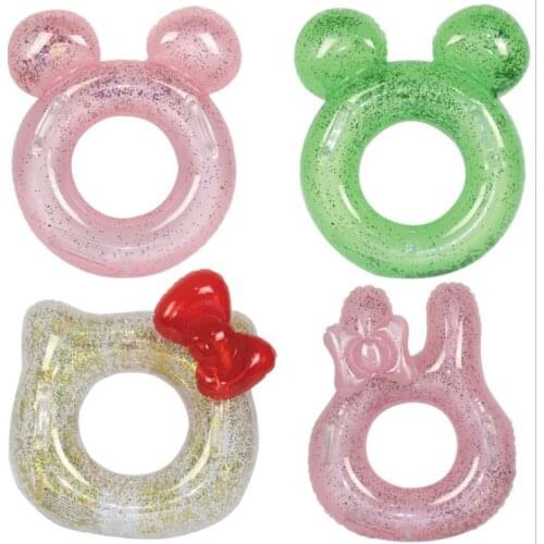 60/70cm Sequins Swim Ring Crystal Clear Kids Inflatable Swimming Ring Inflatable Pool Float Water Party Toy for Children