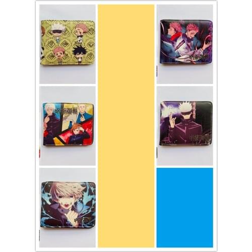 Anime Jujutsu Kaisen Logo Wallet Boys Girls Boutique PU Leather Short Wallet New Money Cards Purse