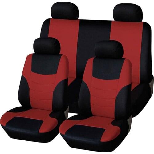 5 Seat Red Universal Car Soft Seat Cover Protector Flat Cloth Fit For Most Car Truck Suv