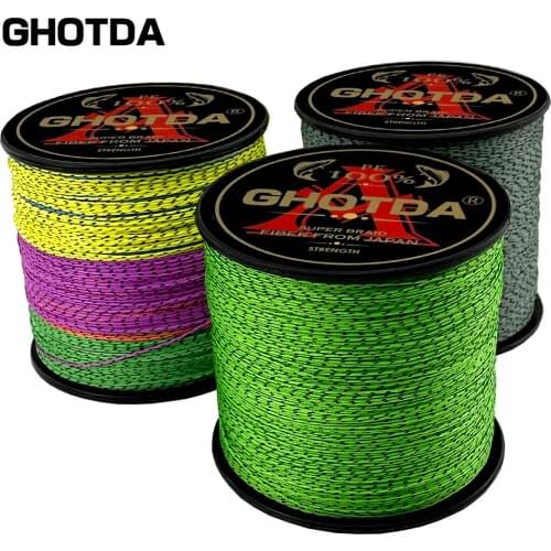 GHOTDA 500M 300M 100M PE Fishing Line 8 Strand Spot Invisibe Multifilament Strong Carp Fishing Line 18-96LB