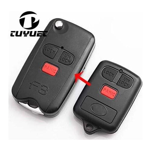 Modified Folding Flip Remote Key Shell For BYD F3 F3R 3 Buttons Uncut Blade Key Blanks Case