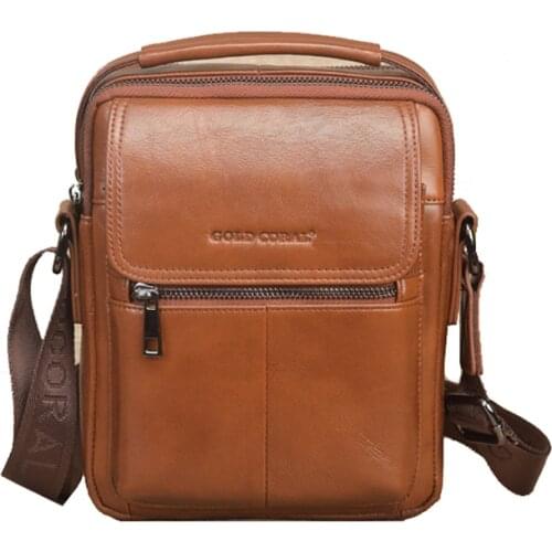 Genuine Leather Mens Messenger Bag Shoulder Crossbody Bags For Men Casual Office Male Handbag Vintage Cow Leather Travel Bag