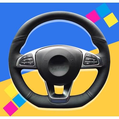 Auto Braid On The Steering Wheel Cover for Mercedes Benz C200 C250 C300 B250 B260 A200 A250 Sport CLA220 Interior Car Covers