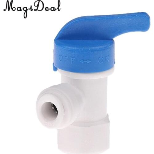 Magideal Plastic 1/4 'OD Tube Ball Valve Quick Connect Straight Fitting for RO Water Applied to Housing in Line Filters