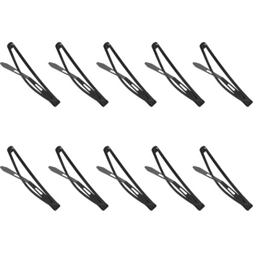 Metal Bow Prong Clamp Snap Hair Clips Barrettes 7.7cm Long 12pcs Black