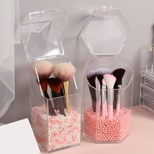 Makeup Brush Box Holder Jewelry Box Pencil Bucket Makeup Organizer Desktop Cosmetic Storage Box