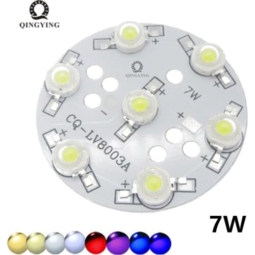 10pcs/lot 7W LED PCB, 7W aluminum plate with lamp beads, 48mm for 7pcs 1W LEDs Beads, aluminum plate base with lamp beads