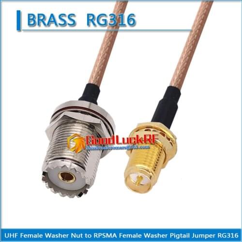 PL259 SO239 UHF Female O-ring Bulkhead Mount Nut to RP-SMA RP SMA Female Washer nut Coaxial Pigtail Jumper RG316 extend Cable