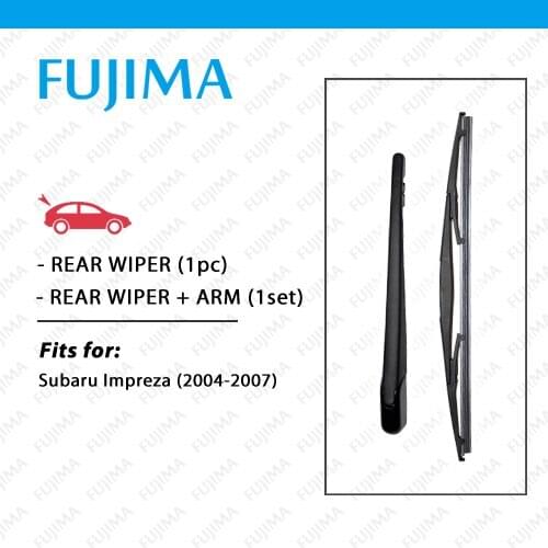 FUJIMA Rear Wiper Blade and Arm for Subaru Impreza (2004-2007) Back Window Windscreen Rear Wiper Arm
