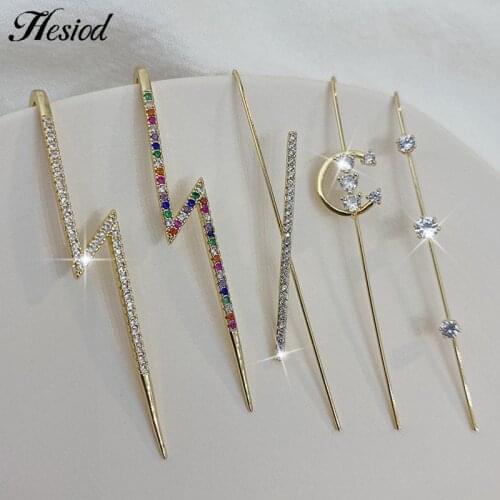 Fashion Wedding Ear Wrap Crawler Hook Earrings Crystal Stud Earring For Women Lightning Cross Zirconia Climber Earrings Jewelry