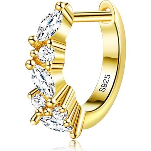 SILVERHOO 925 Sterling Silver Earring For Women Fine Jewelry High Quality Irregular Zirconia Lady Earrings Best Selling Gift