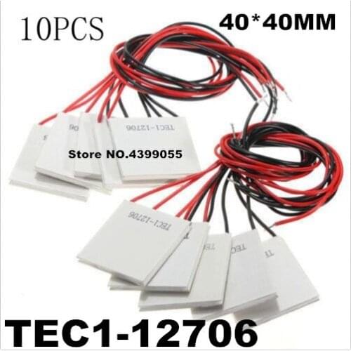10PCS) TEC1-12706 TEC1 12706 40X40MM 12v 60w Radiator Thermoelectric Drying Peltier Cooling