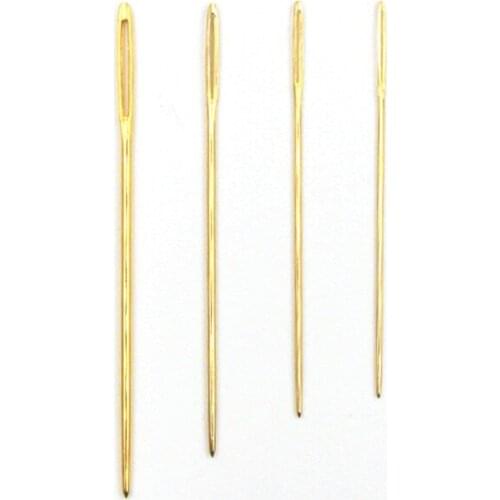 10pcs/bag Gold Big Eye Hand Sewing Needles Embroidery Cross-Stitch Quilting Sewing Pins DIY Sewing Patchwork Accessories Tools