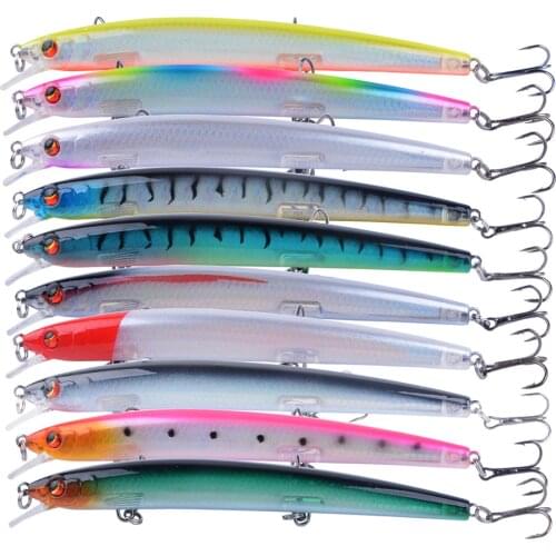 100pcs 130mm 15g Artifical Hard Bait Minnow Fishing Lure Wobblers Floating Seabass Fishing Tackle Crankbait Long Casting 3D Eyes