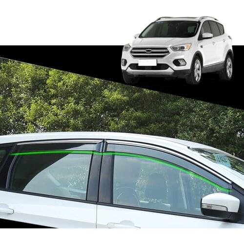 For Ford Kuga Escape 2013 2014 2015 2016 2017 2018 Plastic Window Visor Rain Sun Shield Guard Deflector Trim 4pcs Car Styling