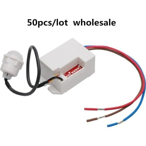 50 PCS/LOT High Quality AC 220V Infrared PIR IR Motion Sensor Switch For LED Light Bulb 800W Ma body Indction Sensor light