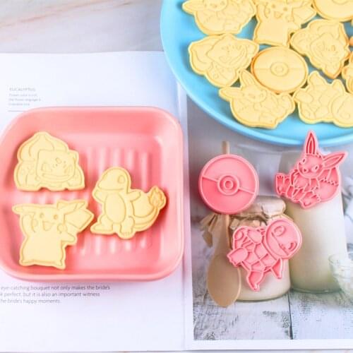 6pcs POKEMON anime Cartoon Cookies Mold Pumpkin Ghost Skull Household Baking Accessories Halloween Supplies Children party Gifts