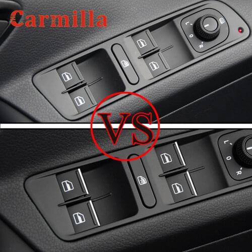 Carmilla For Volkswagen VW Tiguan 2020 - 2018 Interior Accessories ABS Chrome Car Window Lift Switch Button Sequin Trim Sticker