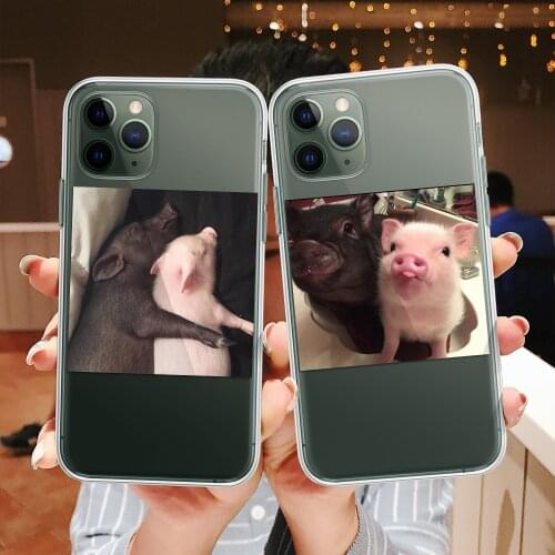 Cute Cartoon Pig Phone Case For iphone 12 Pro 11 XS Max XR Cover For iphone 6s 7 8 plus SE2020 Soft Cover Cute Couple
