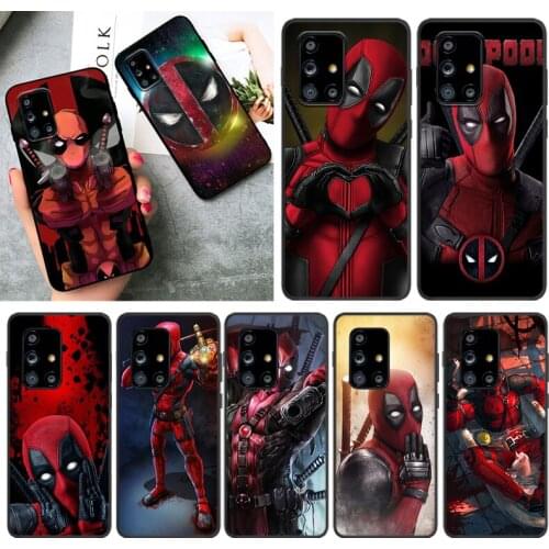 Marvel Deadpool For Samsung A01 02 02S 11 12 21 21S 22 31 32 41 42 51 72 S20 Ultra Plus 4G 5G Black phone Case