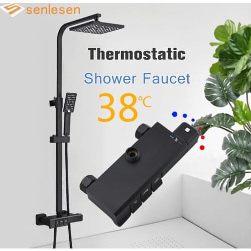 Senlesen Classical Rainfall Shower Set 8 inch Shower Head Shower Full Copper in-wall Sprinkler