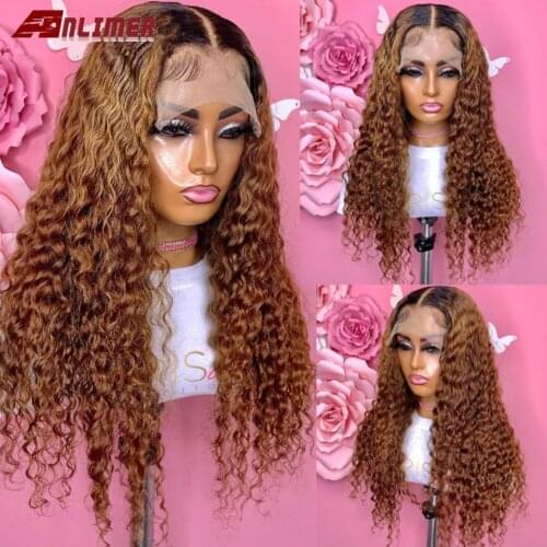 Ombre Deep Wave 13x4 Lace Front Human Hair Wigs With Baby Hair Brazilian 150% 180% Density 8-24'' 4x4'' Lace Closure Wigs