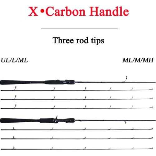 Hot Sale Casting&Spinning Fishing Rod 3 Tips L ML UL M MH ML Carbon Fiber Handle Baitcasting Fishing Pole Lure Rod Pesca