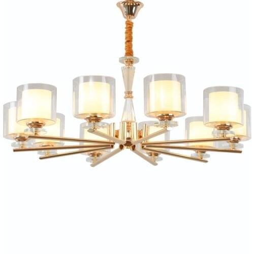 European style living room crystal chandelier simple home bedroom dining room study lamp simple villa hall chandelier E27 lamps