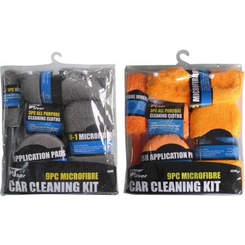 1Set Car Detailing Washing Tools Microfiber Towels Blush Sponge Wash Glove Polish Applicator Pads Car Wash Cleaning Kit