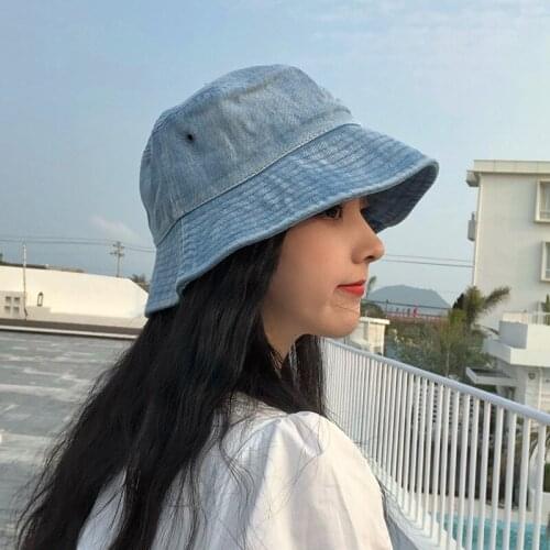 Cowboy Fisherman Hat Female Fashion Spring / Summer Designer Bucket Hat Blue Black Leisure Basin Hat