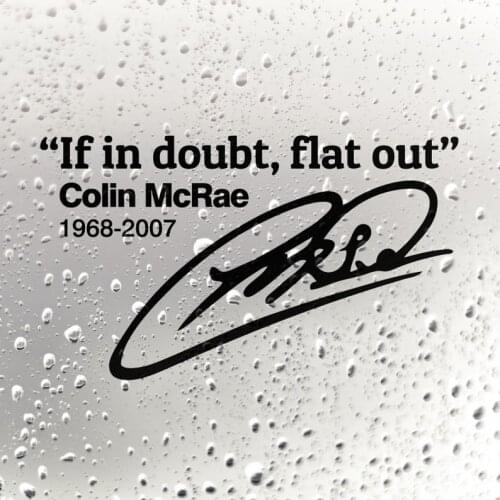Creativity Decal Black/White If In Doubt Flat Out Colin McCrae Sticker Fashionable Car Styling Decor KK 20cm X 12cm